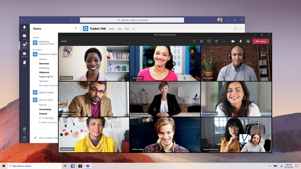 multi-window-meeting microsoft teams