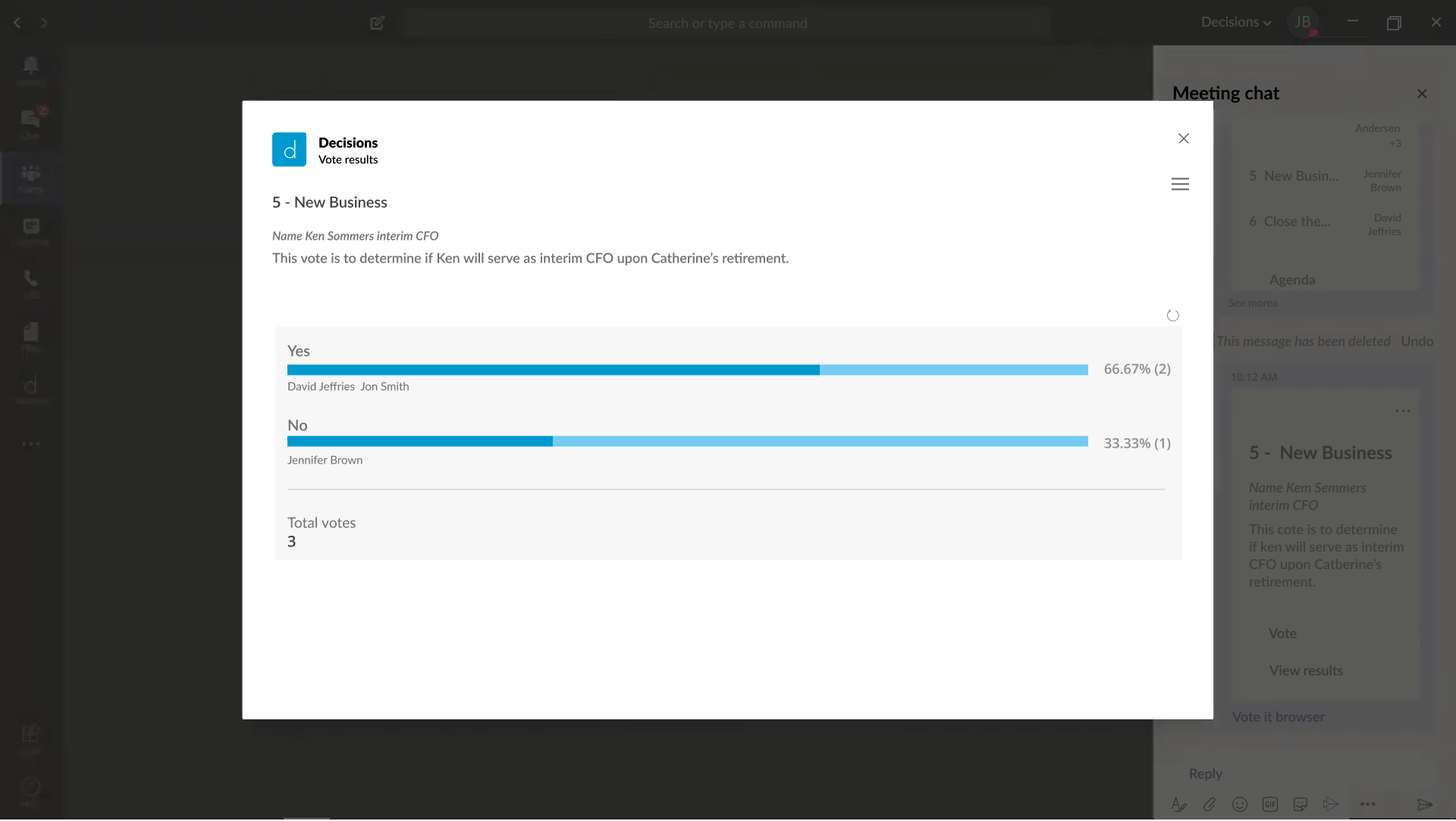 Voting module in Decisions