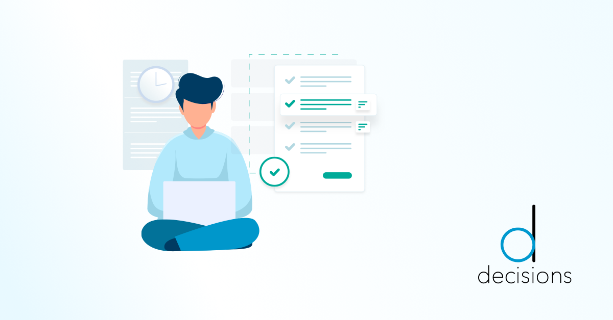 animated person on laptop preparing for meeting